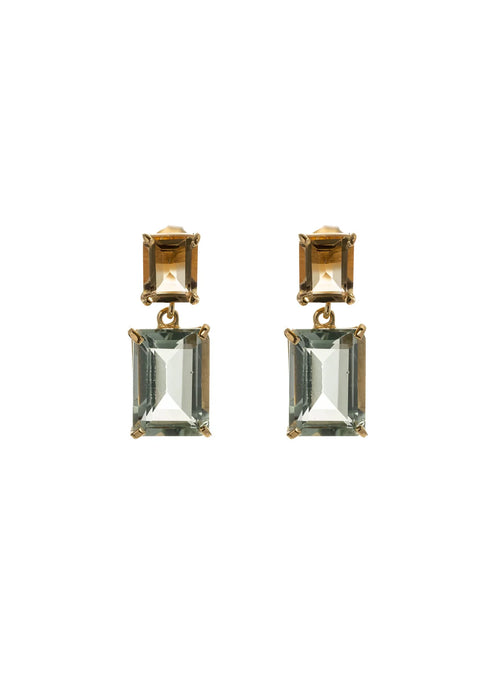 Cleo Sterling Drops | Citrine And Green Amethyst