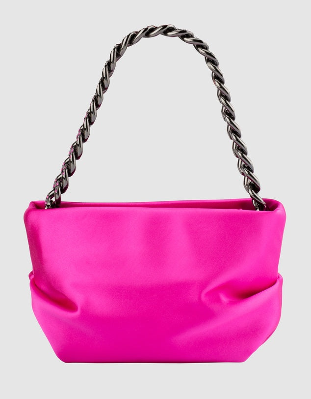 Jules Satin & Crystal Pouch | Fuchsia