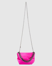 Load image into Gallery viewer, Jules Satin &amp; Crystal Pouch | Fuchsia