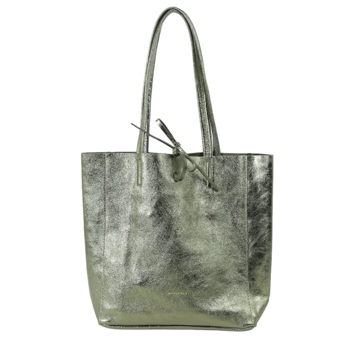 Metallic Khaki Tote Bag