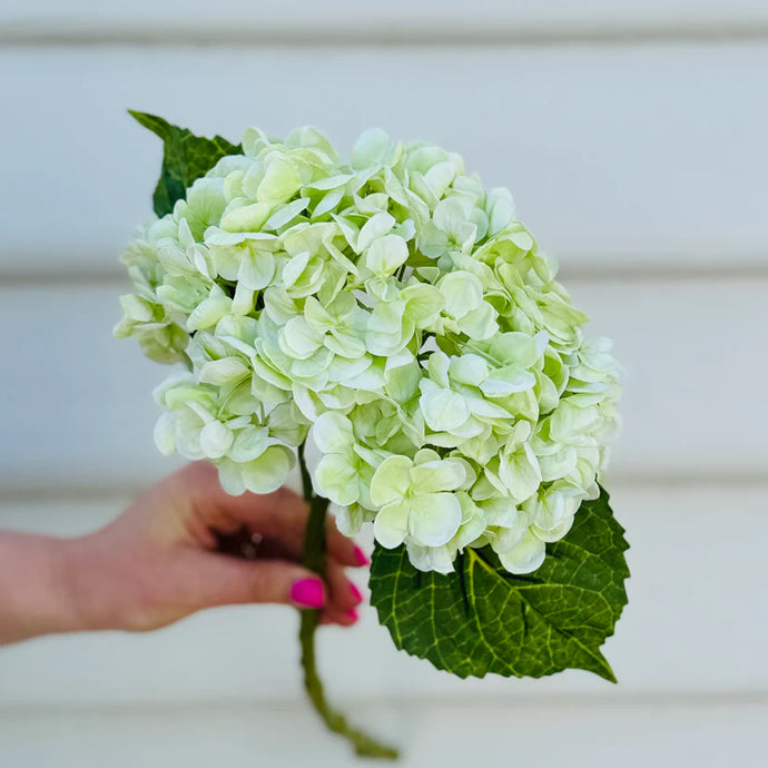 Faux Hydrangea Stem | Light Green