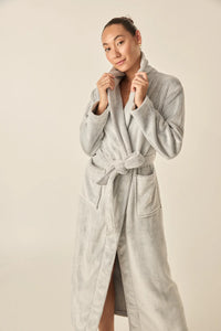 Desiré Grey Long Plush Robe