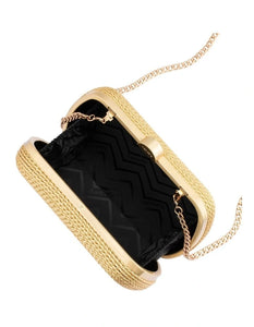 Martina Coiled Rope Clutch | Gold