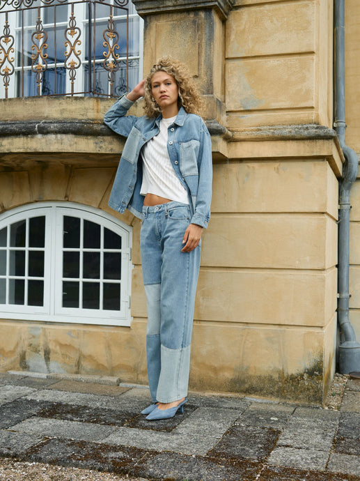 Relee Block Jeans | Mid Blue