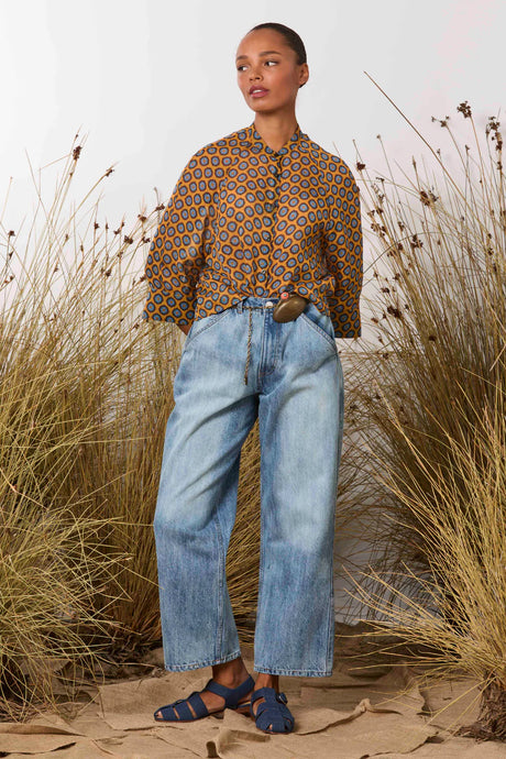 Sammy Top | Orange/Blue Retro