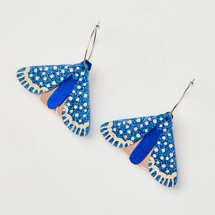 Moth Earrings | Indigo