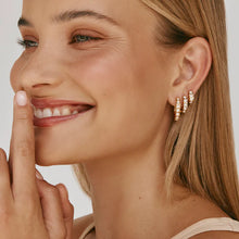 Load image into Gallery viewer, Crystal Pearl Maxi Hoops