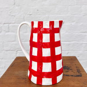 Red Gingham Jug | Medium