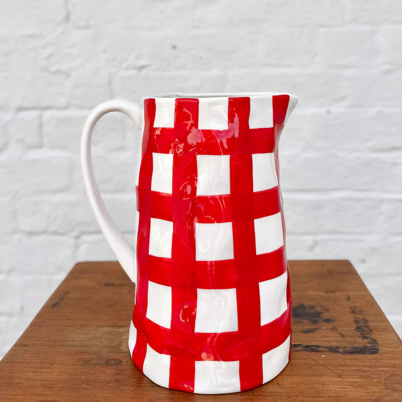 Red Gingham Jug | Medium