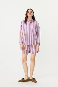 Chiara Classic Short | Violet Caramel Stripe