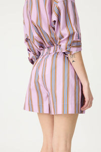 Chiara Classic Short | Violet Caramel Stripe