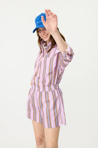 Chiara Classic Short | Violet Caramel Stripe