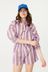 Chiara Classic Short | Violet Caramel Stripe