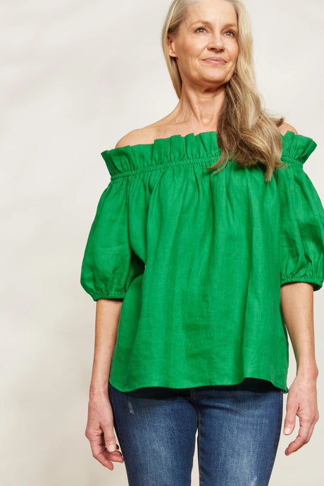 Halcyon Ruched Top | Emerald