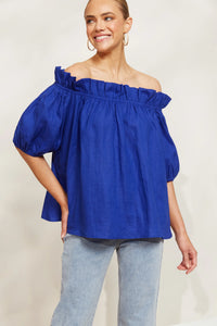 Halcyon Ruched Top | Cobalt