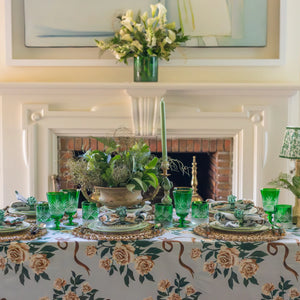 Emerald Green Etched Glass Vase