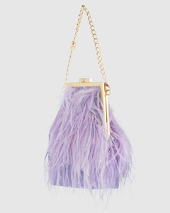 Sara Feather Frame Bag | Lilac