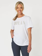 Load image into Gallery viewer, Milan Beaded Cotton T-shirt |  Silver