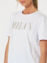 Load image into Gallery viewer, Milan Beaded Cotton T-shirt |  Silver