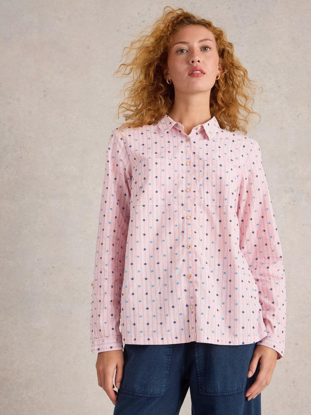 Sophie Organic Cotton Shirt | Red Multi