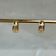 Load image into Gallery viewer, Crystal Emerald Cut Huggies
