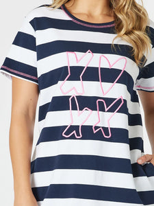 Love & Kisses Dress | Navy Pink