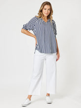 Load image into Gallery viewer, Harlequin Stripe Top | Navy/White