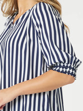 Load image into Gallery viewer, Harlequin Stripe Top | Navy/White
