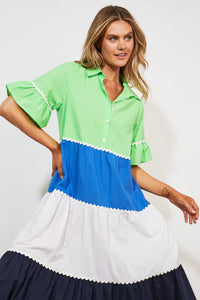 Oahu Shirt Maxi Dress | Marine Stripe