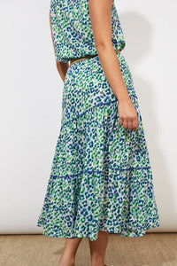 Lamu Tiered Maxi Skirt | Savanna Blue