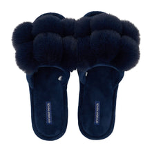 Load image into Gallery viewer, Cosy Luxe Pom Pom Slippers | Navy