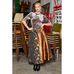 Parted Skirt | Multi Brocade