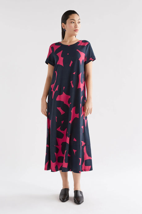 Haki Dress | Navy Tera Print