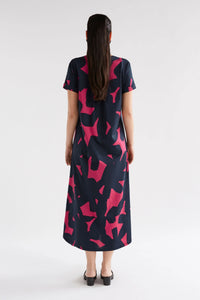 Haki Dress | Navy Tera Print