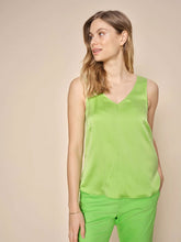 Load image into Gallery viewer, Astrid V-neck Silk Tank Top | Green Flash