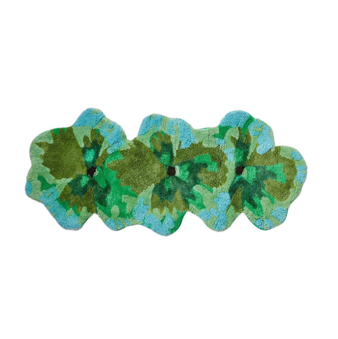 Pansy Green Long Bath Mat