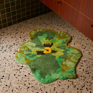 Pansy Green Bath Mat