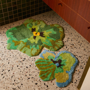 Pansy Green Bath Mat