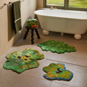 Pansy Green Bath Mat