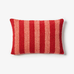 Boucle Stripe Burgundy Cushion | 60x40cm