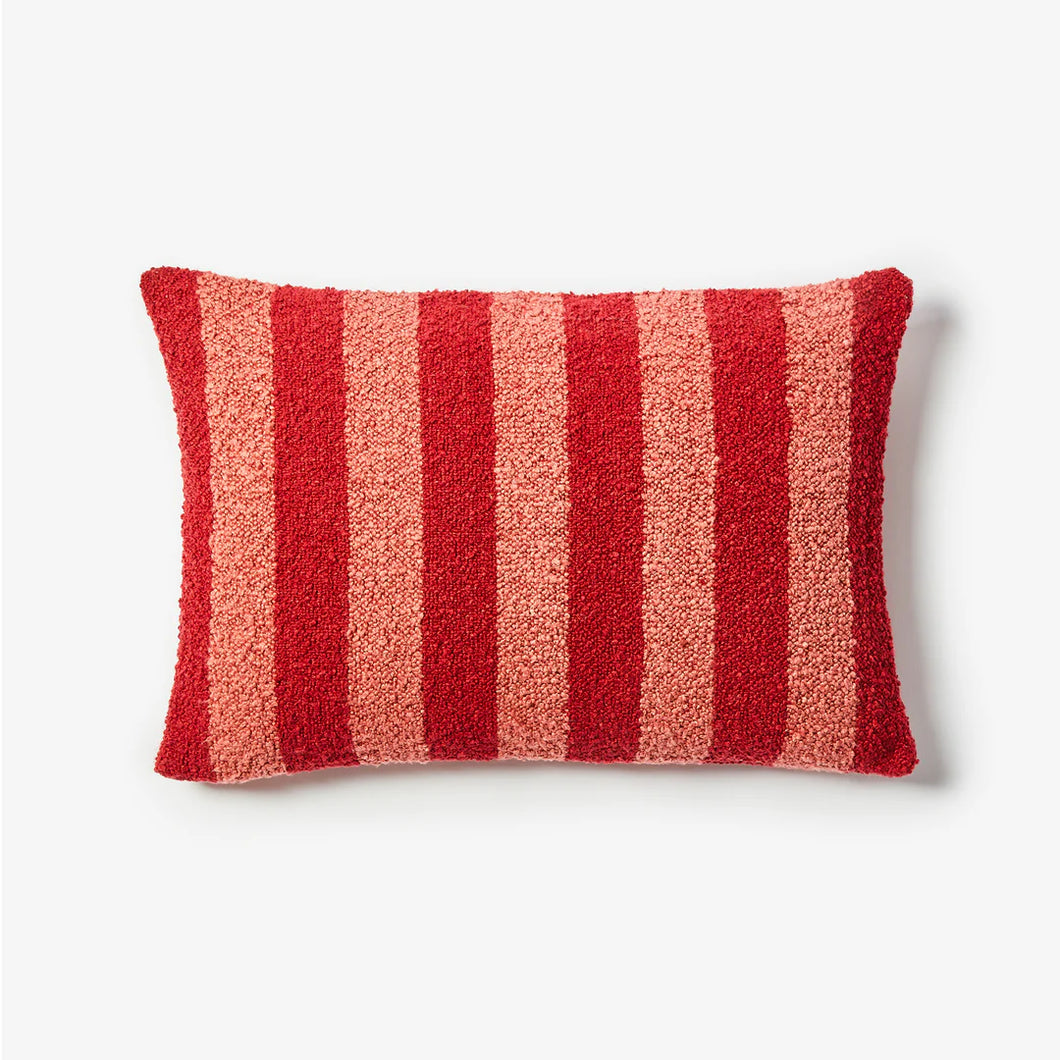 Boucle Stripe Burgundy Cushion | 60x40cm