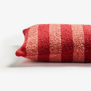 Boucle Stripe Burgundy Cushion | 60x40cm