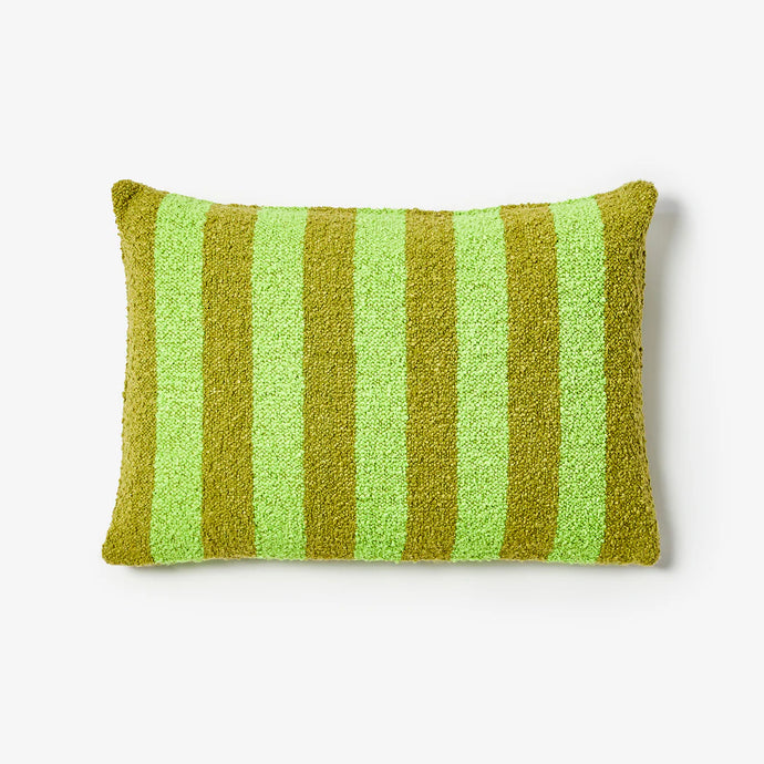 Boucle Stripe Acid Green Cushion | 60x40cm