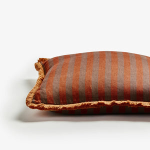 Thin Stripe Chocolate Cushion | 50cm