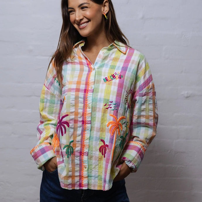 Cotton Shirt | Beach Print