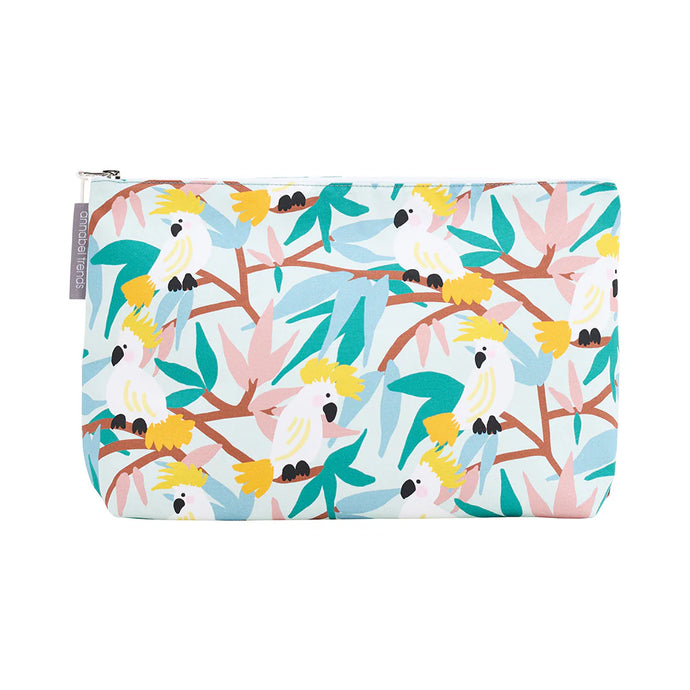 Large Cosmetic Bag | Cotton | White Cockatoos