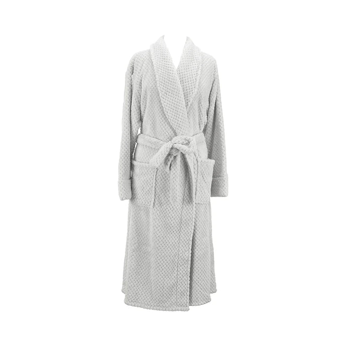 Cosy Luxe Waffle Bath Robe | Light Grey