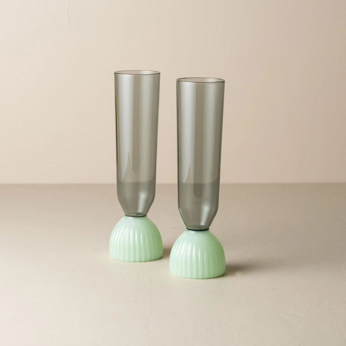 Kairos Champagne Flute | Set of 2 | Jade