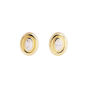 Bezel Set Oval Studs
