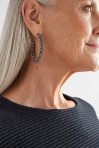 Kolle Hoop Earring | Gunmetal